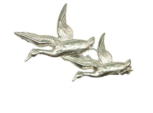 Sterling Silver Geese In Flight Brooch