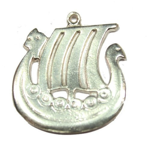 Sterling Silver Modern Scandinavian Norse Viking Ship #2 Pendant