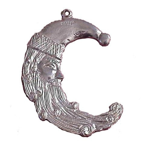 Sterling Silver Half Moon Santa Ornament