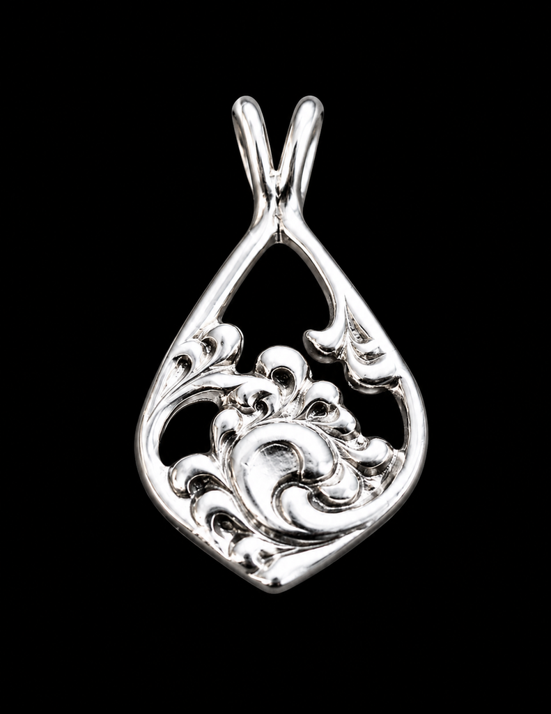 Sterling Silver Openwork Acanthus Pendant