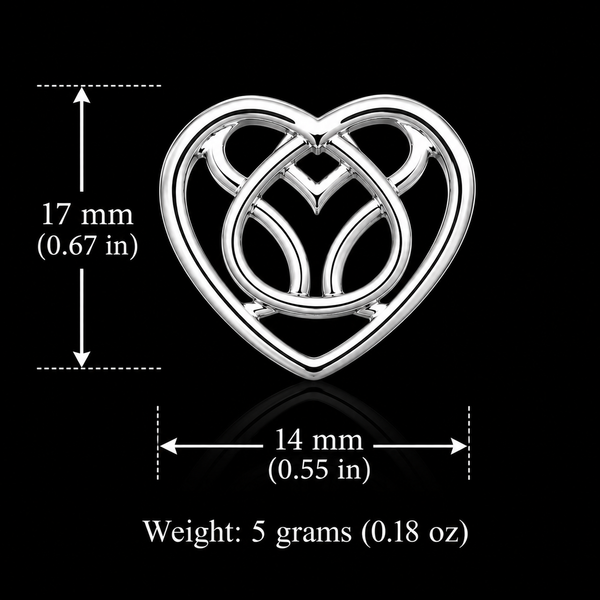 Sterling Silver Boston Celtic Heart  StudEarrings