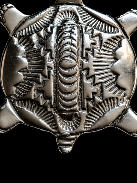 Sterling Silver Native American Southwestern Turtle Pendant