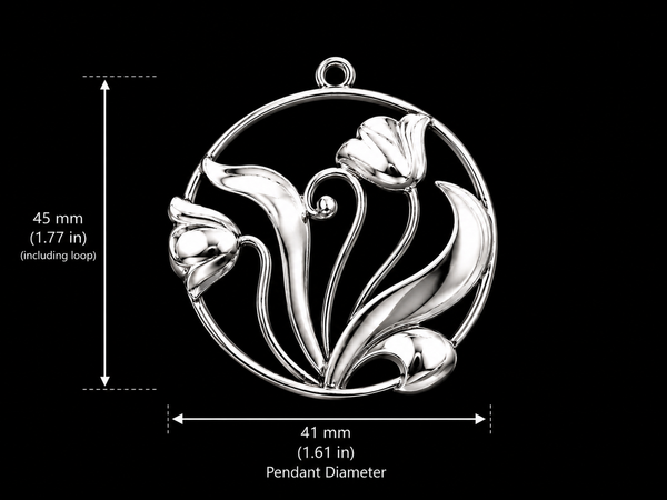 Sterling Silver Tulip Pendant