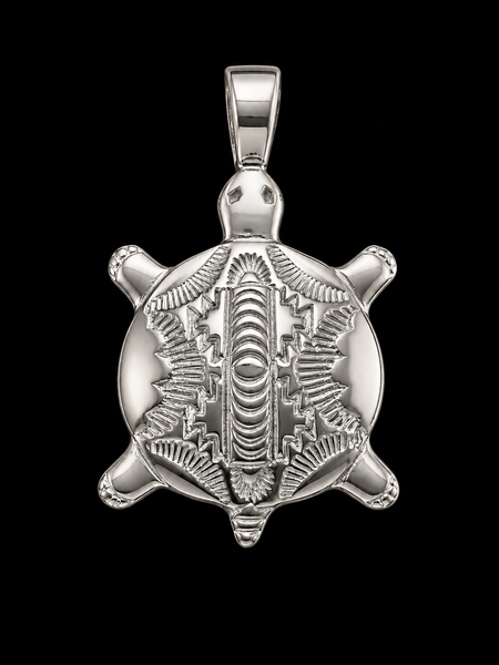 Sterling Silver Native American Southwestern Turtle Pendant