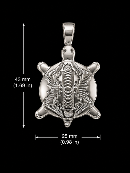 Sterling Silver Native American Southwestern Turtle Pendant