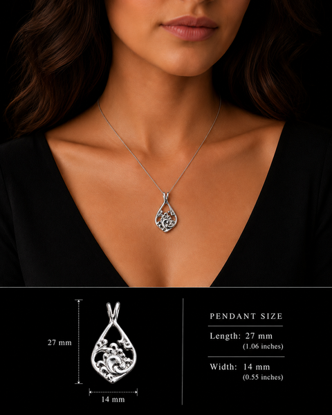 Sterling Silver Openwork Acanthus Pendant