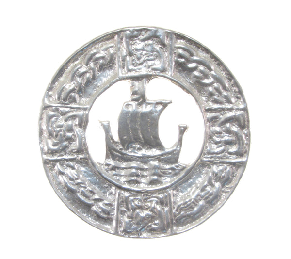 Sterling Silver Viking Ship Norse Pin