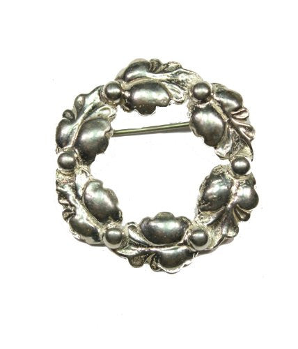 Sterling Silver Leaf Ring Brooch
