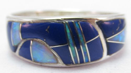 Sterling Silver Southwestern Opal and Lapis Ring