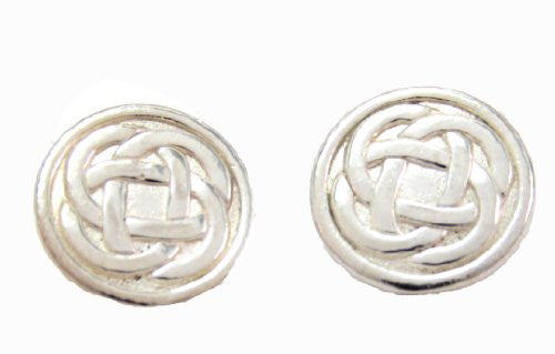 Sterling Silver Button Celtic Knot Earrings