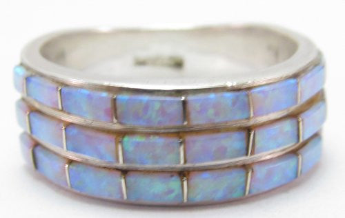 Southwestern Sterling Silver Ring with Opal Stones