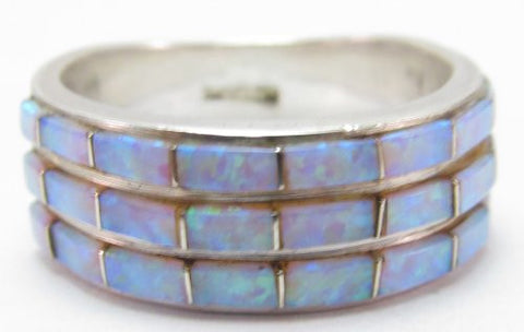 Southwestern Sterling Silver Ring with Opal Stones