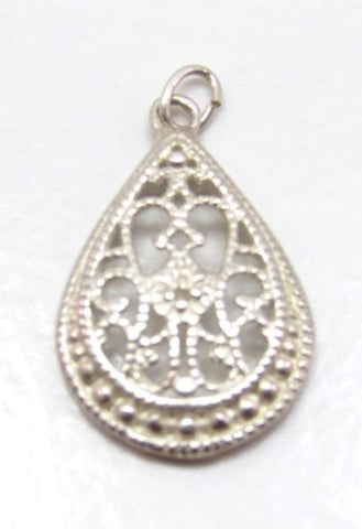 Sterling Silver Celtic Filigree Droplet Pendant