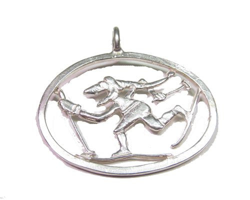 Sterling Silver Troll Cross Country Skier Pendant/ Ornament