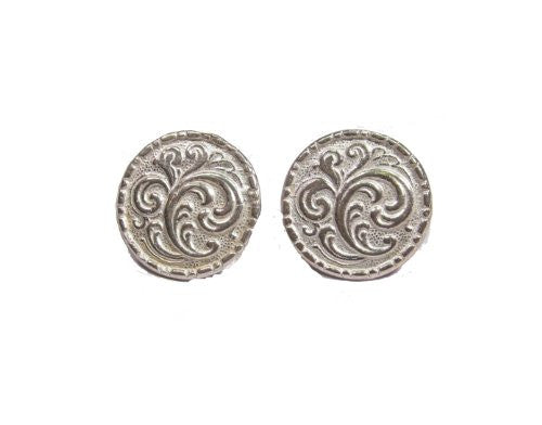 Sterling Silver Scandinavian Rosemaling Earrings