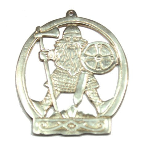 Sterling Silver Two Sided Viking Warrior Pendant / Ornament