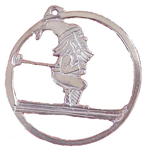 Sterling Silver Nissen Skier Pendant / Ornament