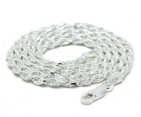 Sterling Silver 20 inch 4mm Rope Necklace